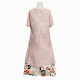 Vestido de mujer de manga corta con cuello en O